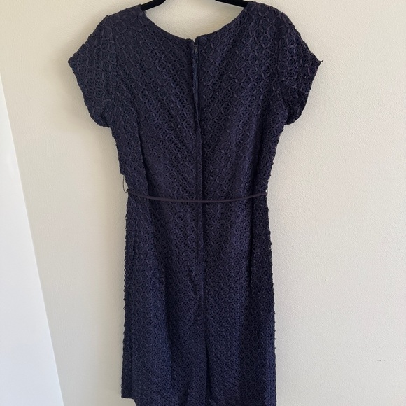 Vintage 60s Navy Ribbon Shift Hourglass Homemade Dress - Picture 7 of 14